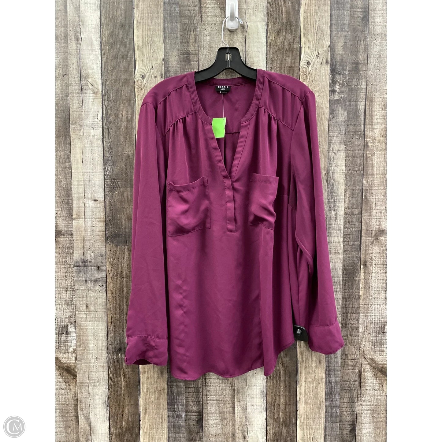 Top Long Sleeve By Torrid In Purple, Size: 2x
