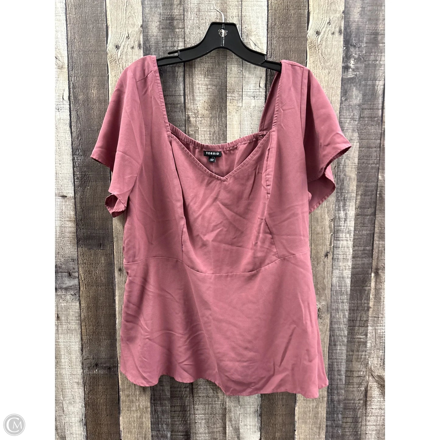 Top Short Sleeve By Torrid In Maroon, Size: 2x