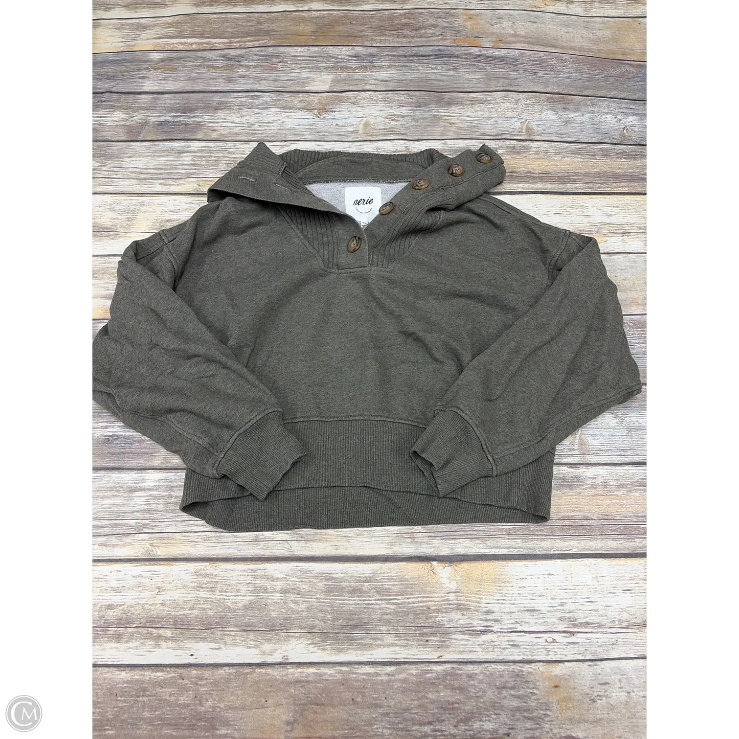 Sweatshirt Collar By Aerie In Green, Size: M