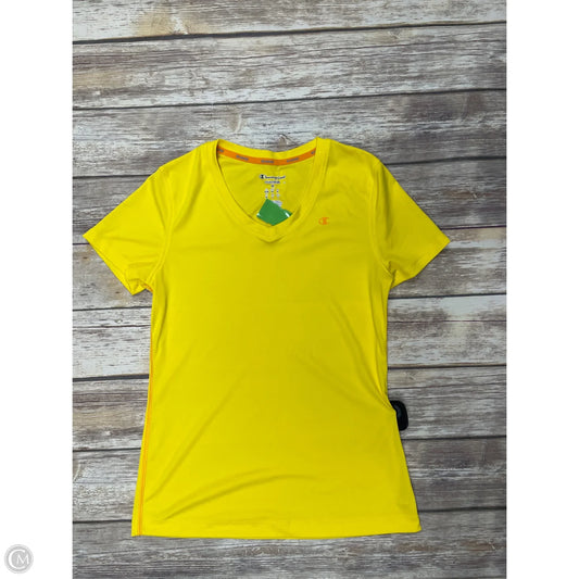 Athletic Top Short Sleeve By Champion In Yellow, Size: M