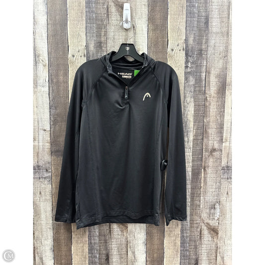 Athletic Top Long Sleeve Collar By Head In Black, Size: S