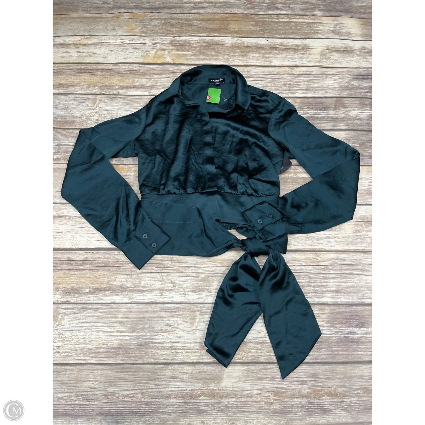 Top Long Sleeve By Express In Green, Size: Xs