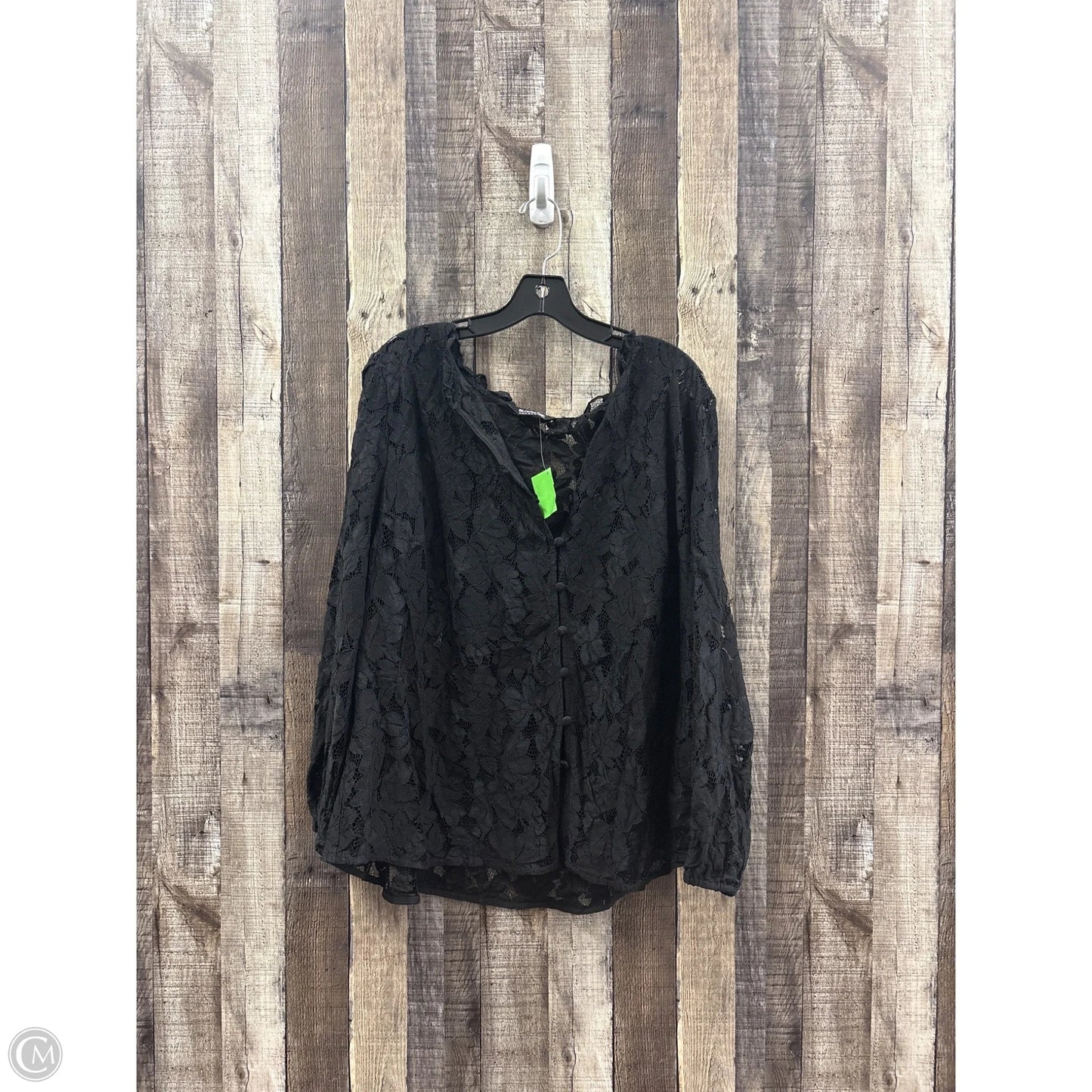 Top Long Sleeve By Bloomchic In Black, Size: 3x