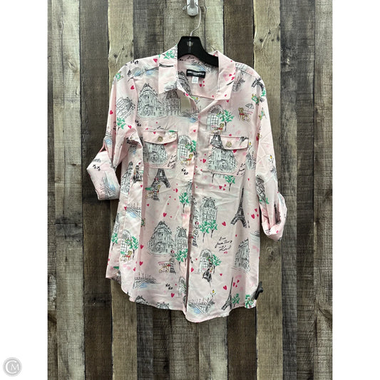 Top Long Sleeve Designer By Karl Lagerfeld In Pink, Size: M