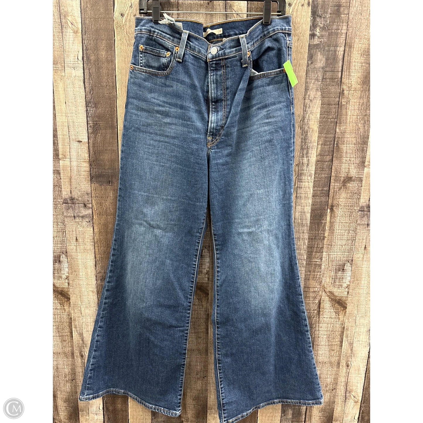 Jeans Flared By Levis In Blue Denim, Size: 14