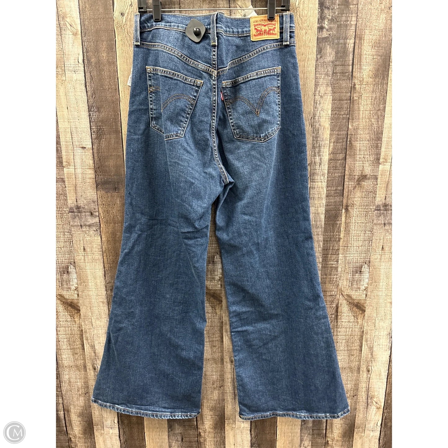 Jeans Flared By Levis In Blue Denim, Size: 14