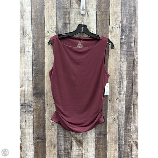 Top Sleeveless By Nine West In Maroon, Size: L