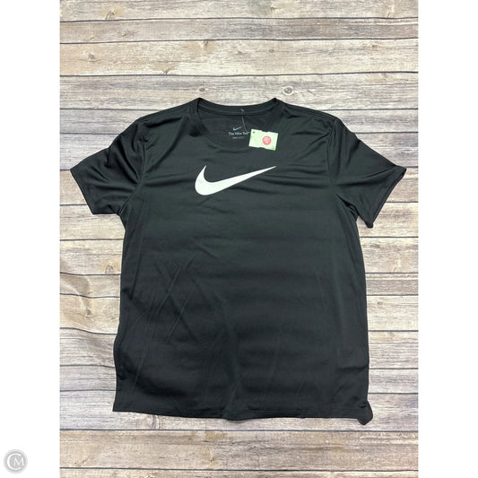 Athletic Top Short Sleeve By Nike In Black, Size: L