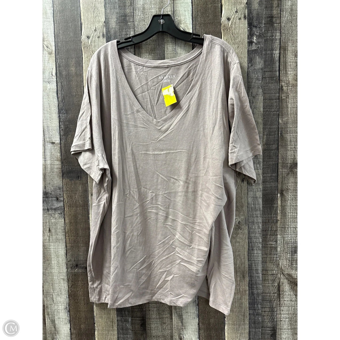 Top Short Sleeve By Ava & Viv In Purple, Size: 3x