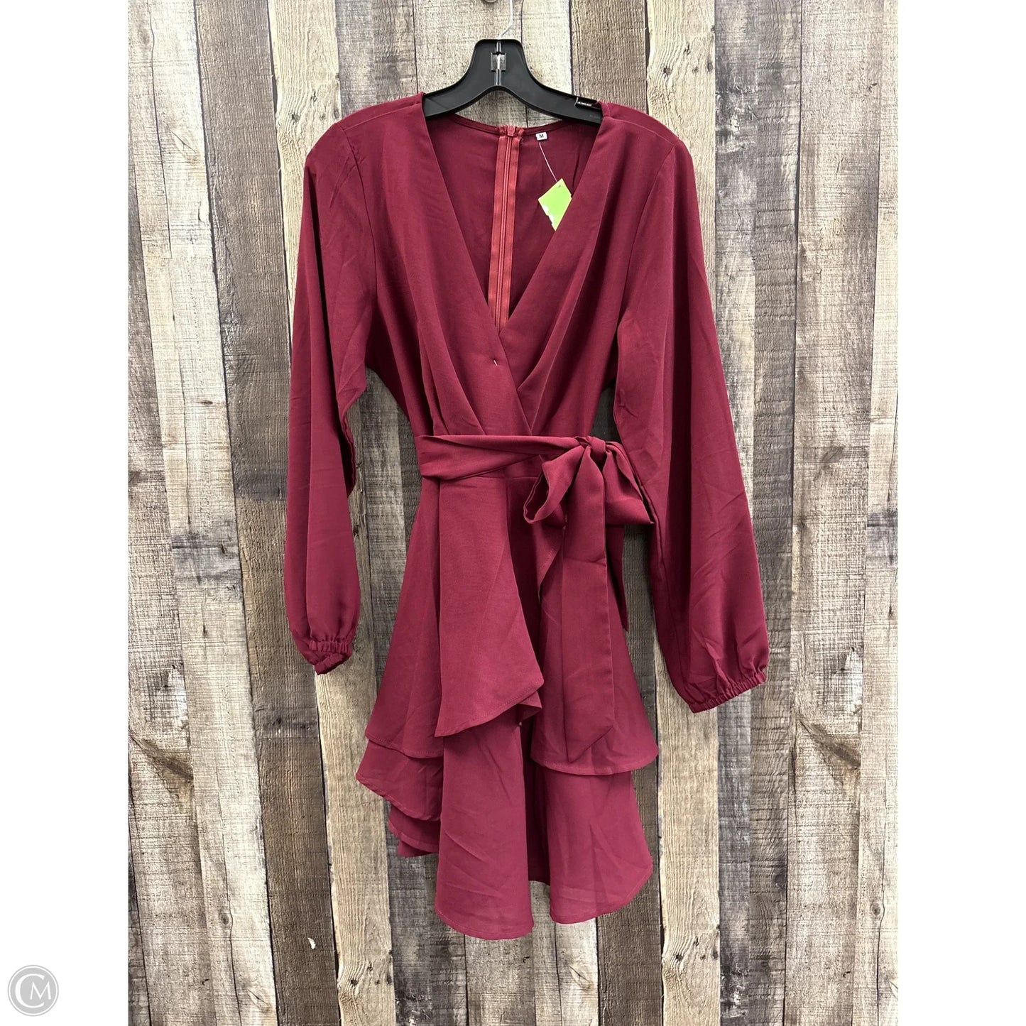 Dress Casual Midi By Cme In Maroon, Size: M