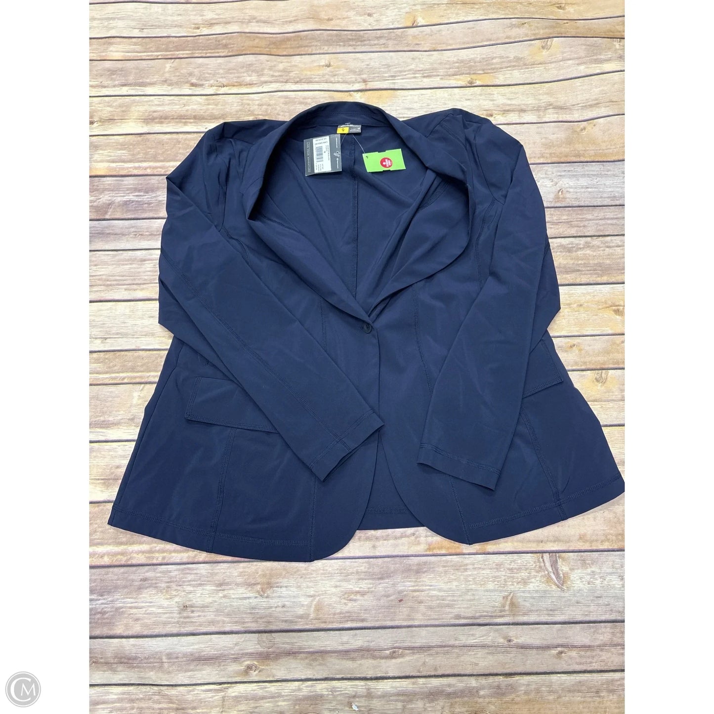 Athletic Top Long Sleeve Collar By Eddie Bauer In Navy, Size: 18