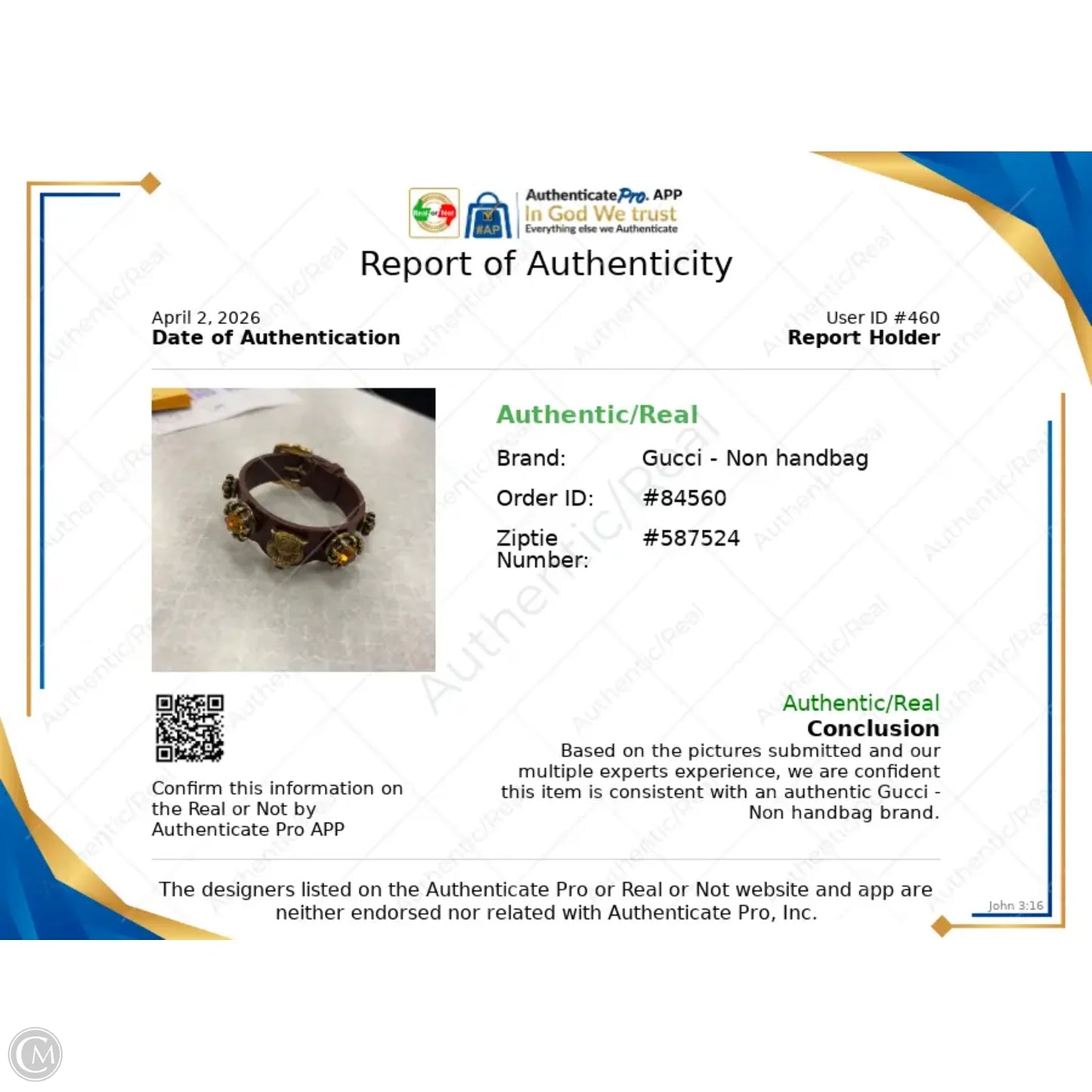 Bracelet Luxury Designer By Gucci