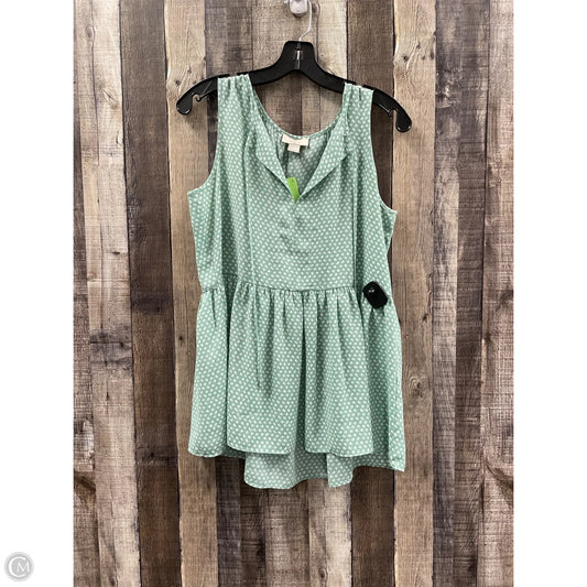 Top Sleeveless By Loft In Green, Size: S