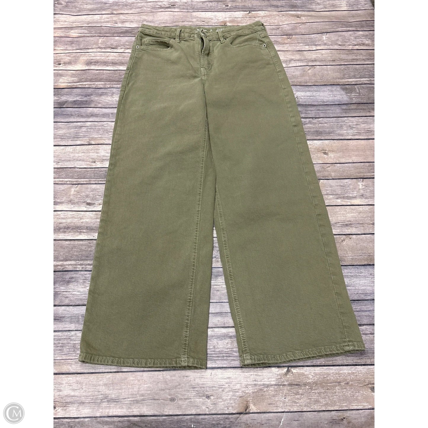 Jeans Wide Leg By Old Navy In Green Denim, Size: 10p