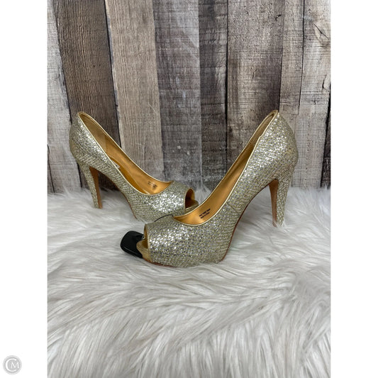 Shoes Heels Stiletto By Badgley Mischka In Gold, Size: 6.5