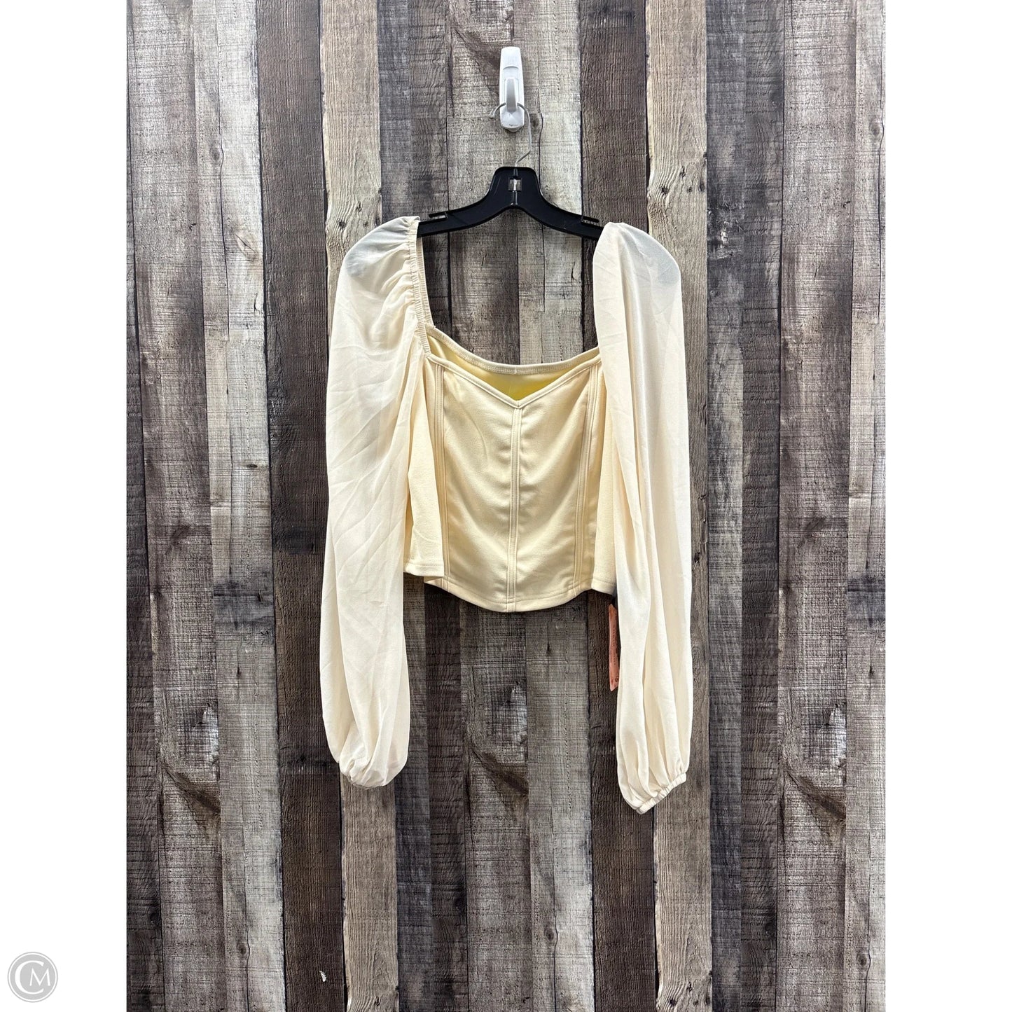 Top Long Sleeve By Shein In Cream, Size: 2x