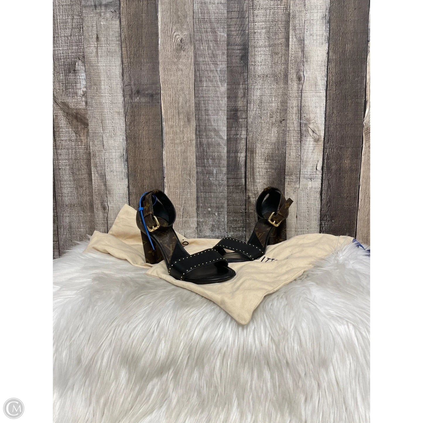 Shoes Luxury Designer By Louis Vuitton In Black & Brown, Size: 8.5
