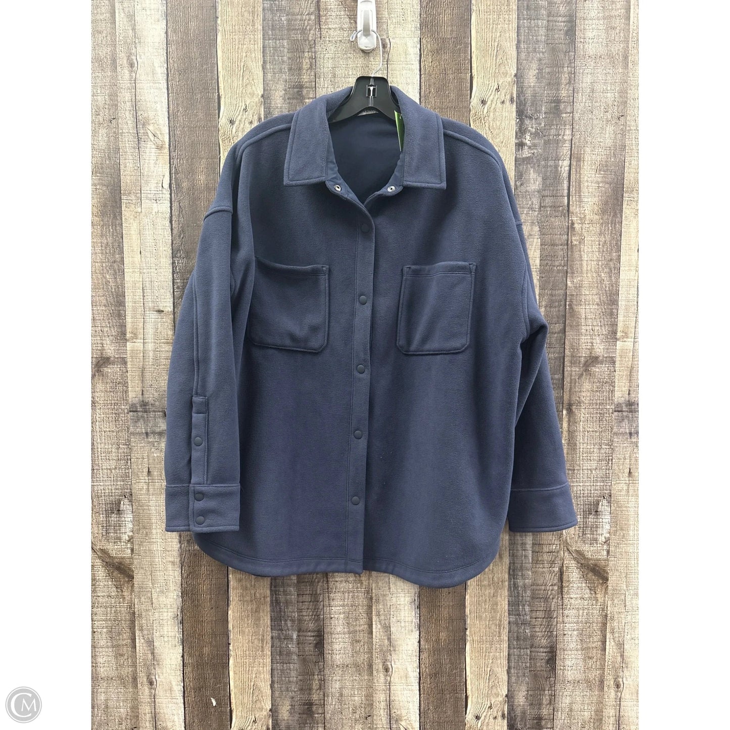 Jacket Shirt By Athleta In Navy, Size: L