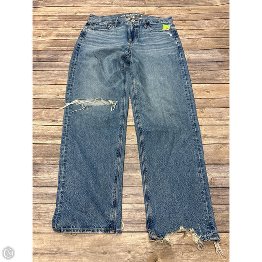 Jeans Straight By American Eagle In Blue Denim, Size: 10