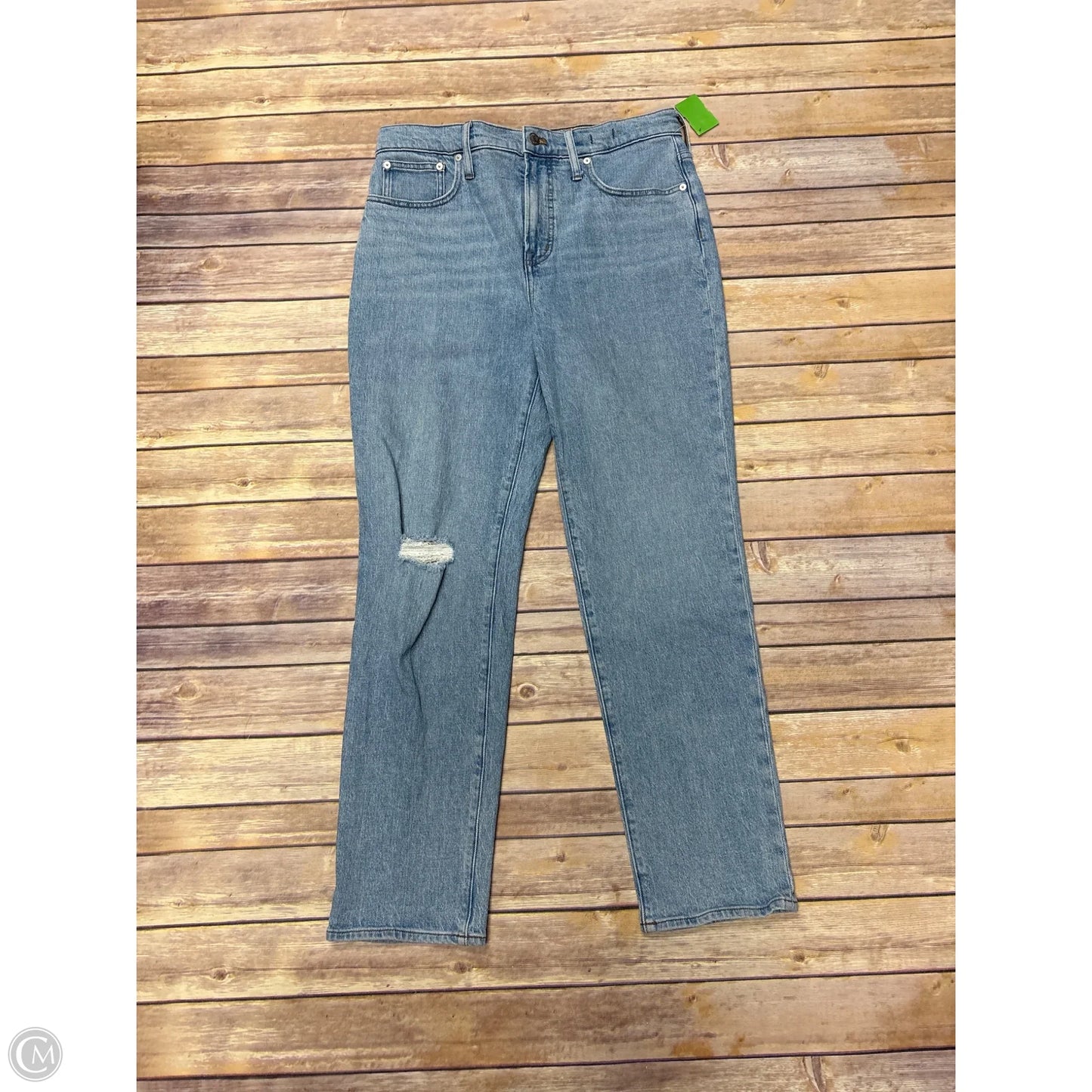 Jeans Straight By Madewell In Blue Denim, Size: 12