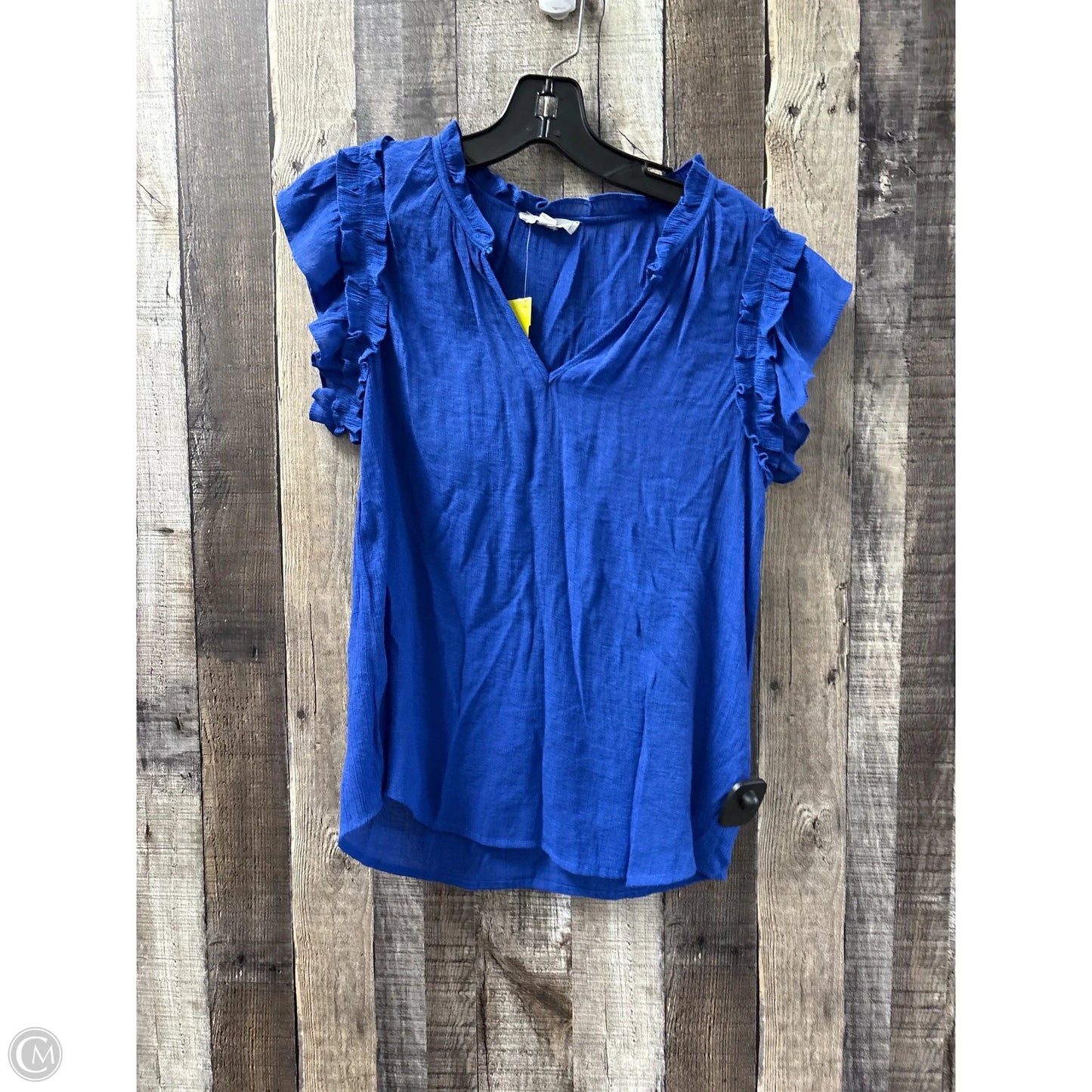 Top Short Sleeve By Mine In Blue, Size: L