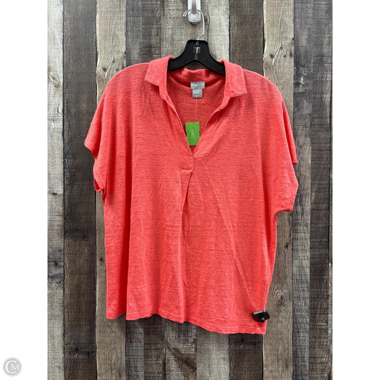 Top Short Sleeve By Chicos In Peach, Size: M