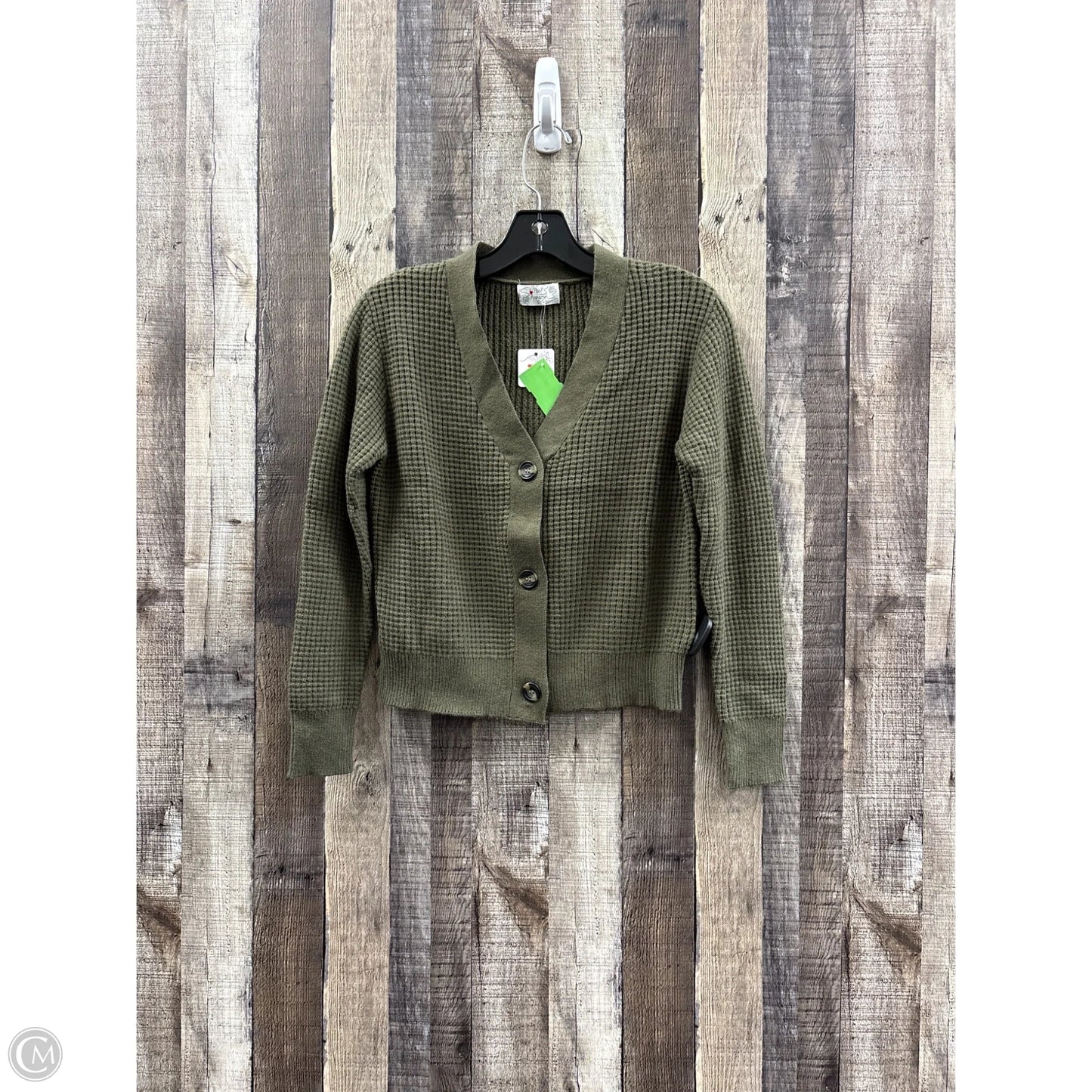 Sweater Cardigan By Poof In Green, Size: S