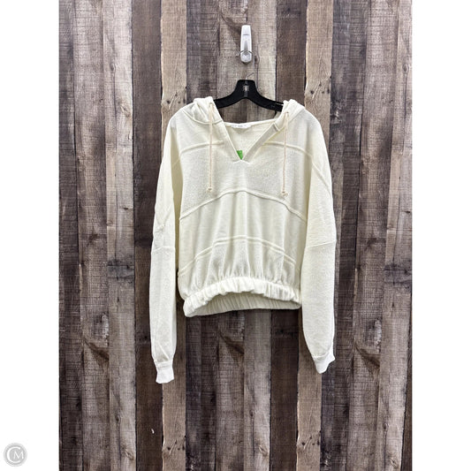 Sweatshirt Hoodie By Double Zero In Ivory, Size: S
