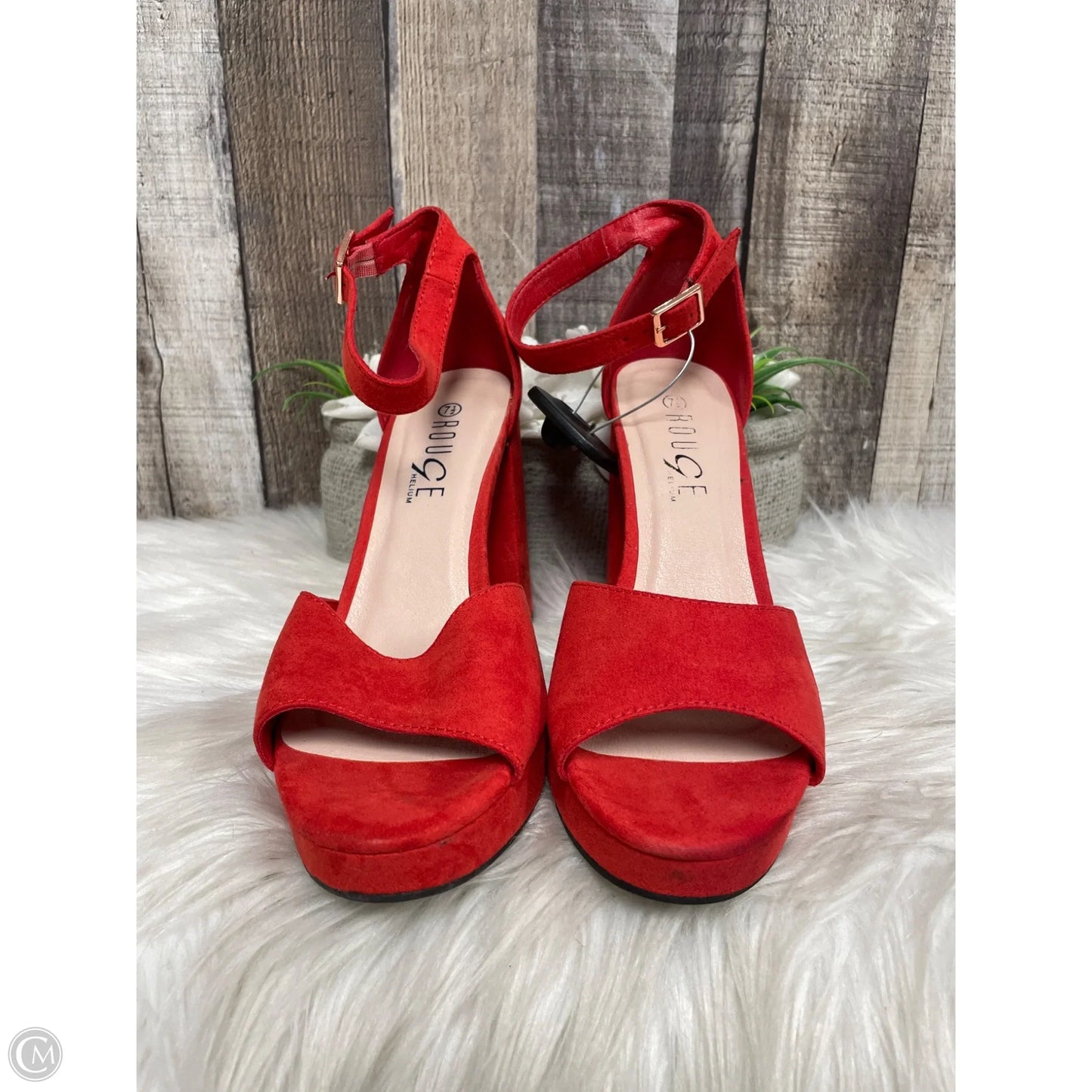 Shoes Heels Block By Rouge In Red, Size: 7.5
