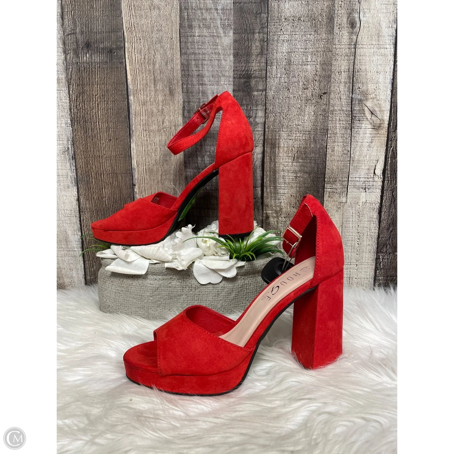 Shoes Heels Block By Rouge In Red, Size: 7.5