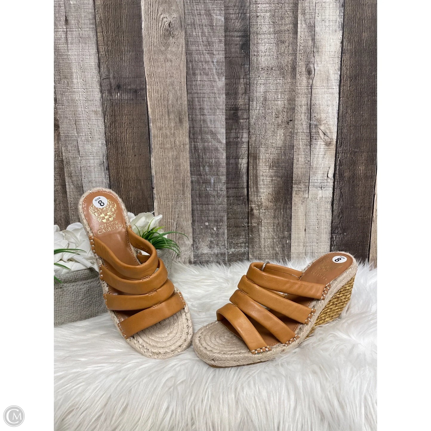 Shoes Heels Wedge By Vince Camuto In Brown, Size: 8