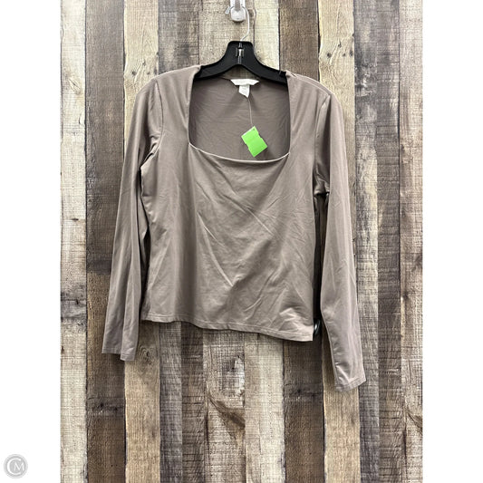 Top Long Sleeve By H&m In Brown, Size: M