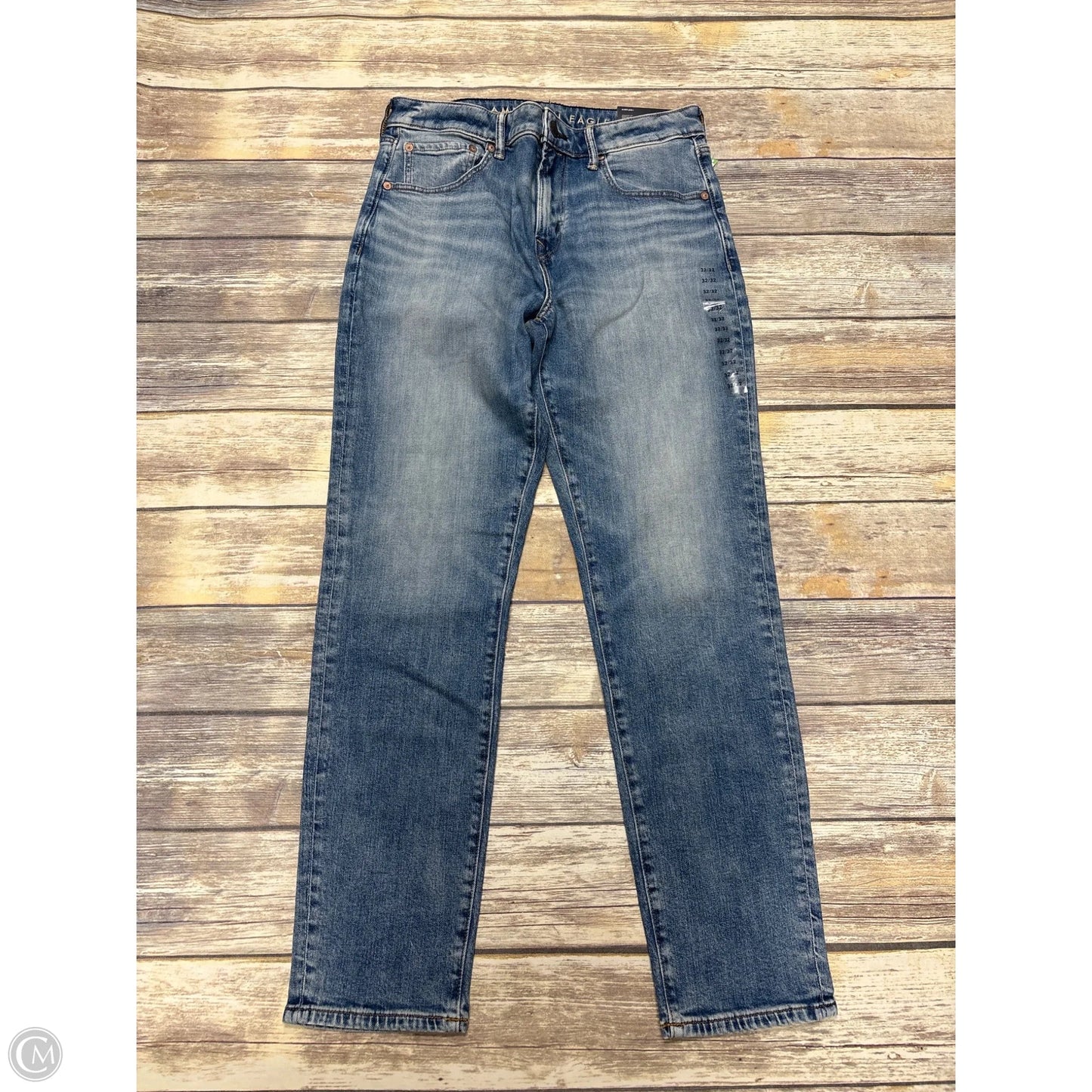 Jeans Straight By American Eagle In Blue Denim, Size: 14