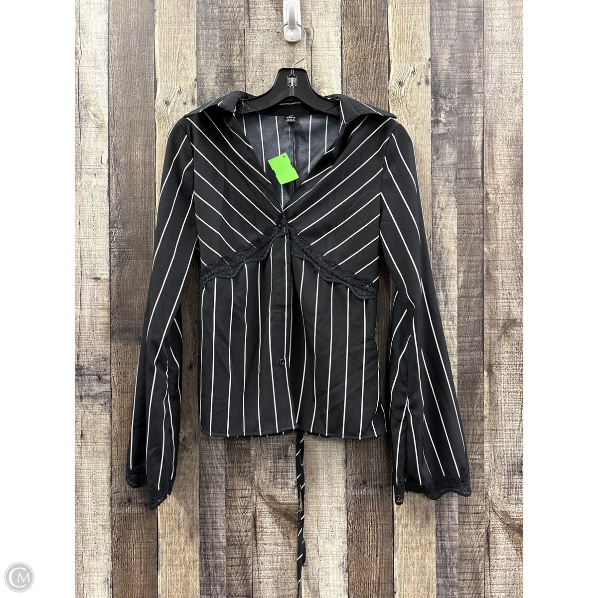 Top Long Sleeve By Shein In Black & White, Size: S