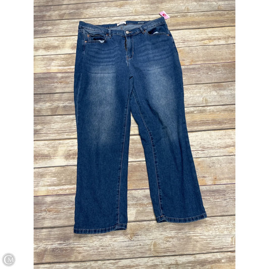 Jeans Straight By Nicole By Nicole Miller In Blue Denim, Size: 14