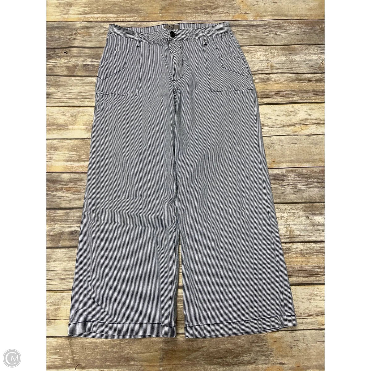 Jeans Cropped By Kut In Striped Pattern, Size: 10