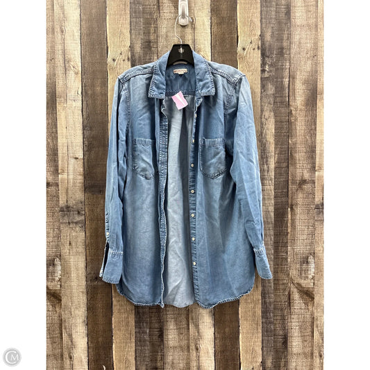 Top Long Sleeve By Merona In Blue, Size: L