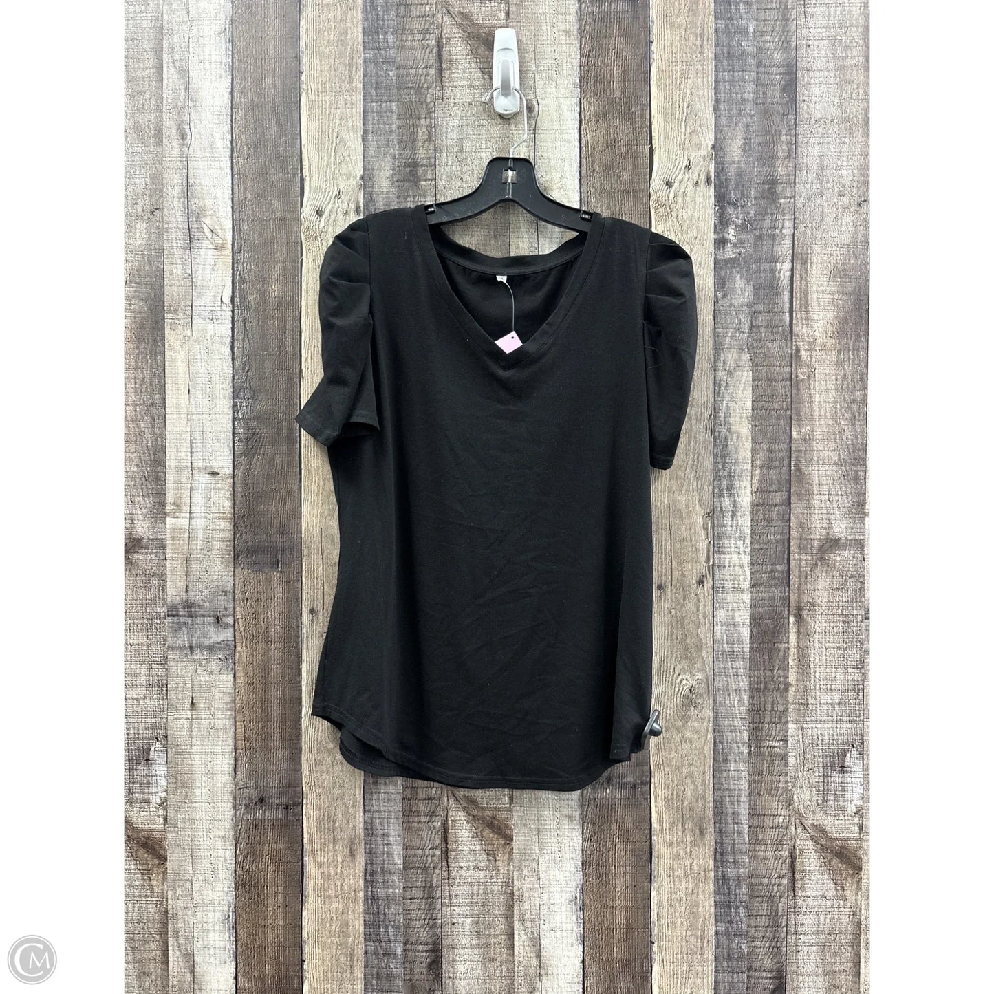 Top Short Sleeve By Cme In Black, Size: M