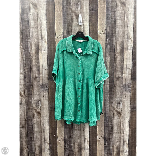 Top Short Sleeve By Umgee In Green, Size: 2x