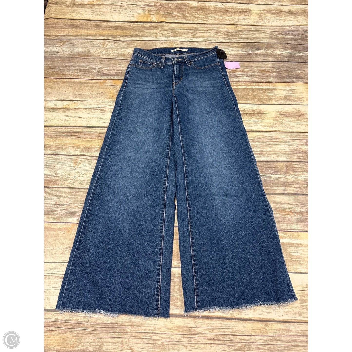 Jeans Wide Leg By Levis In Blue Denim, Size: 2