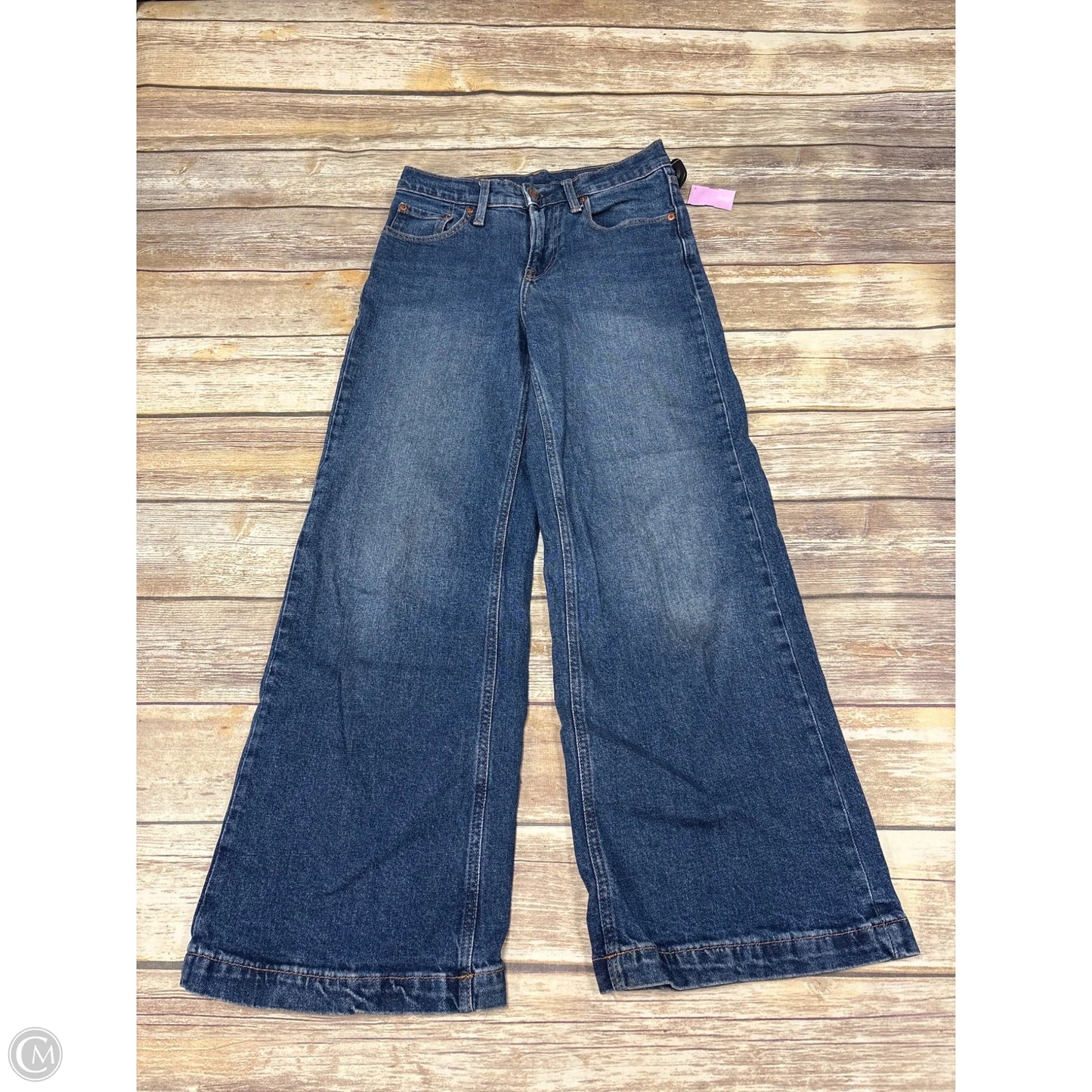 Jeans Wide Leg By Gap In Blue Denim, Size: 0