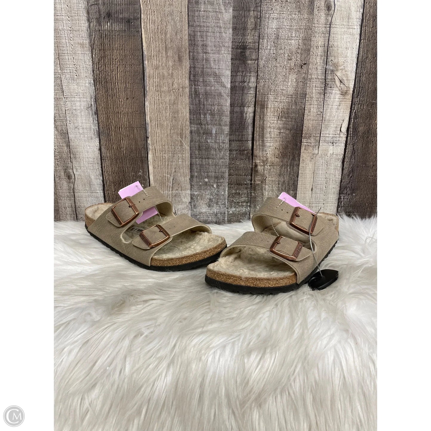 Sandals Flats By Birkenstock In Brown, Size: 10