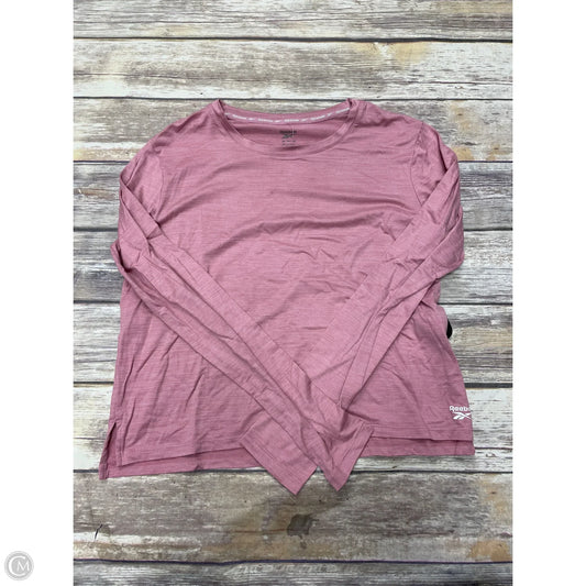 Athletic Top Long Sleeve Crewneck By Reebok In Pink, Size: M