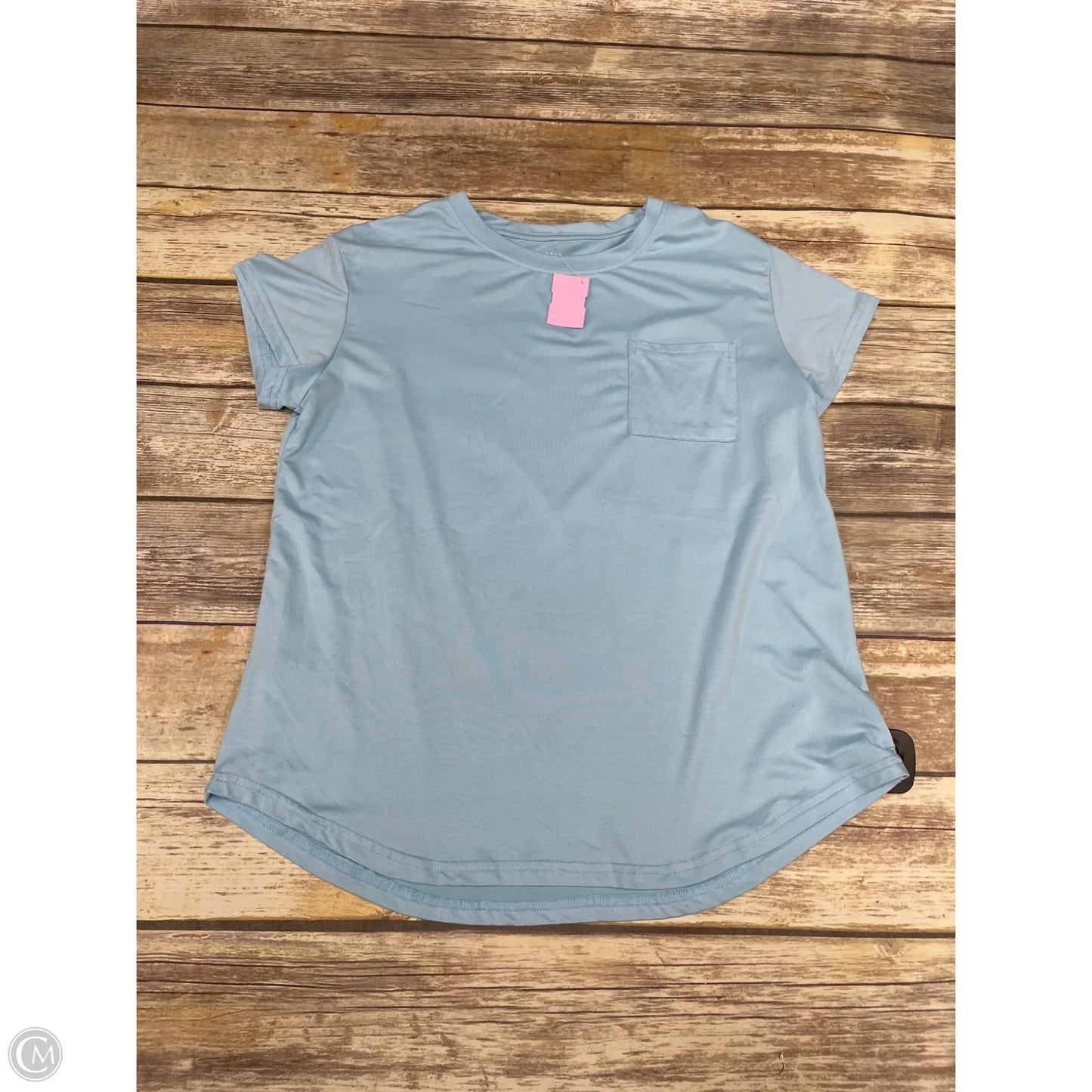 Top Short Sleeve By Shein In Blue, Size: L