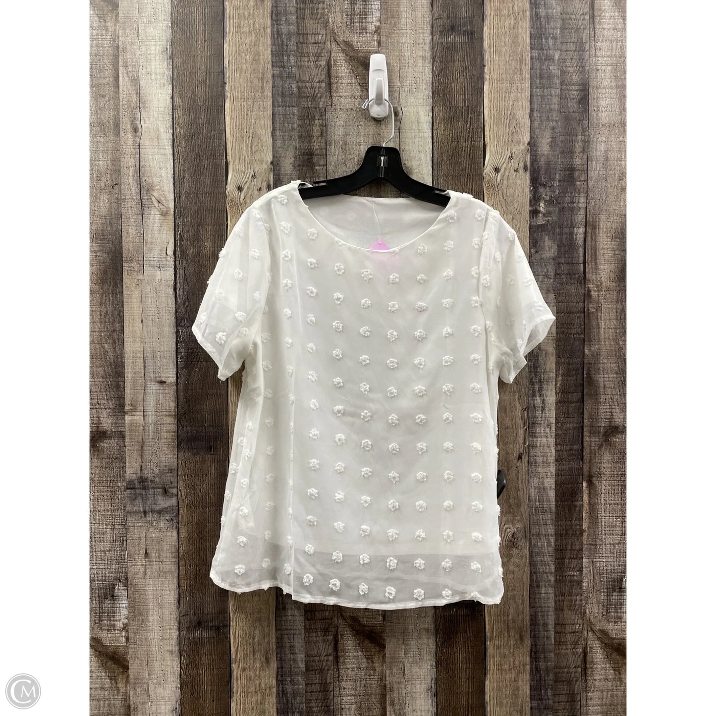 Top Short Sleeve By Cme In White, Size: S