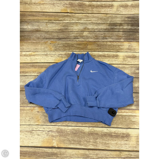 Athletic Sweatshirt Collar By Nike In Blue, Size: S