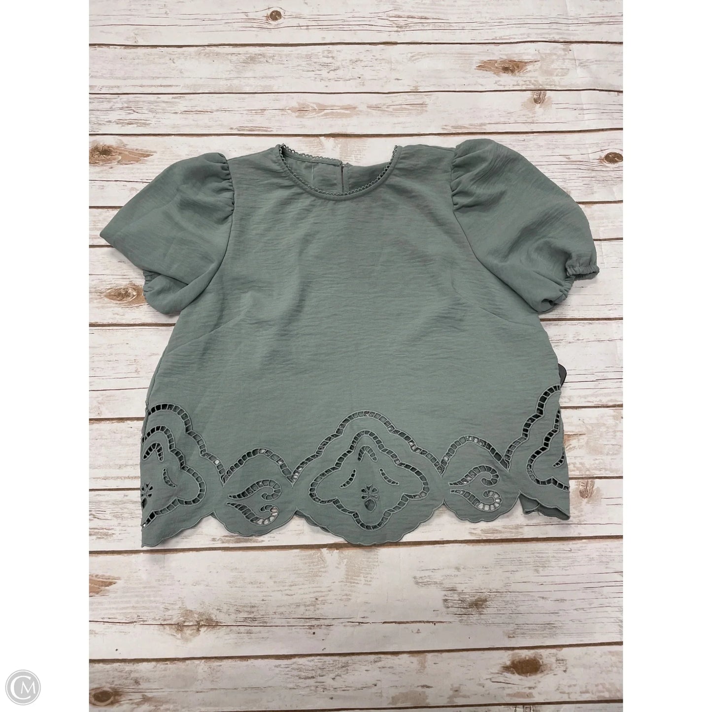 Top Short Sleeve By Adrianna Papell In Green, Size: S