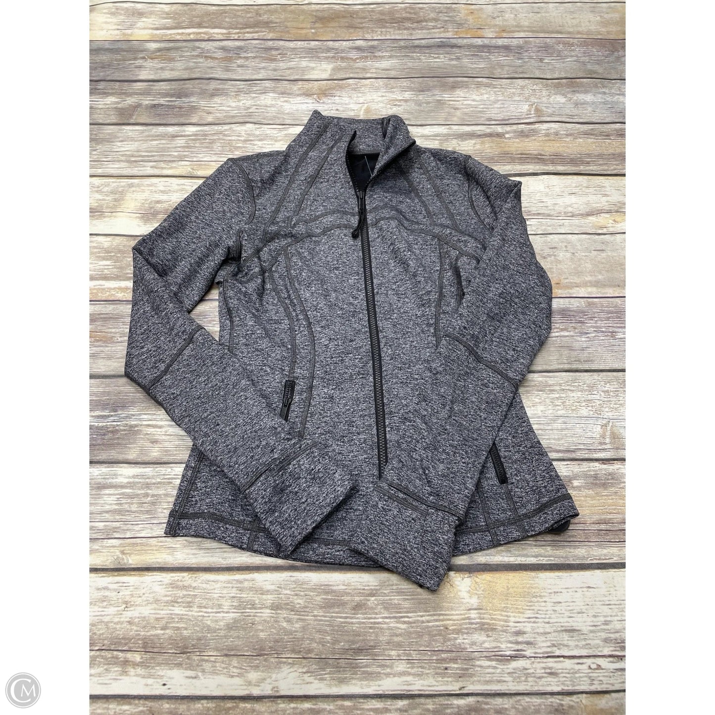 Athletic Jacket By Lululemon In Grey, Size: S
