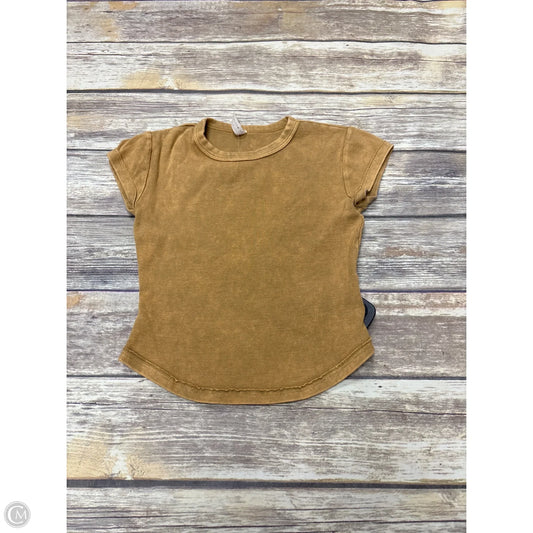 Top Short Sleeve By Free People In Gold, Size: Xs