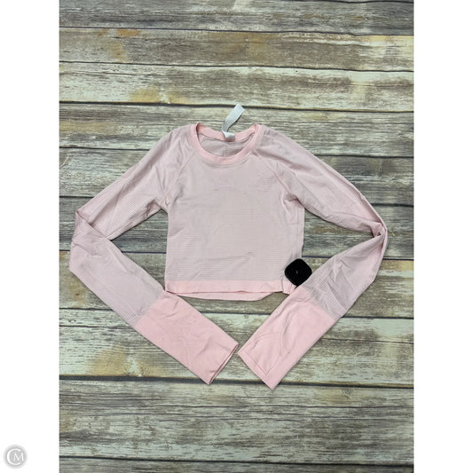 Athletic Top Long Sleeve Crewneck By Lululemon In Pink, Size: 2